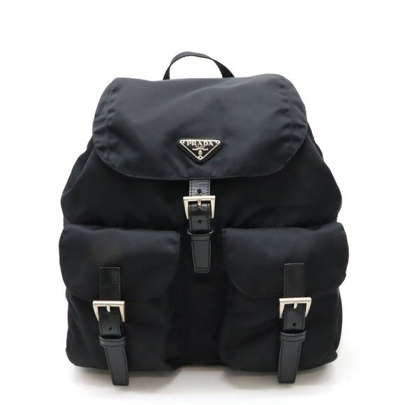 PRADA VELA Backpack Nylon Leather NERO Black B2811 - Picture 2 of 9